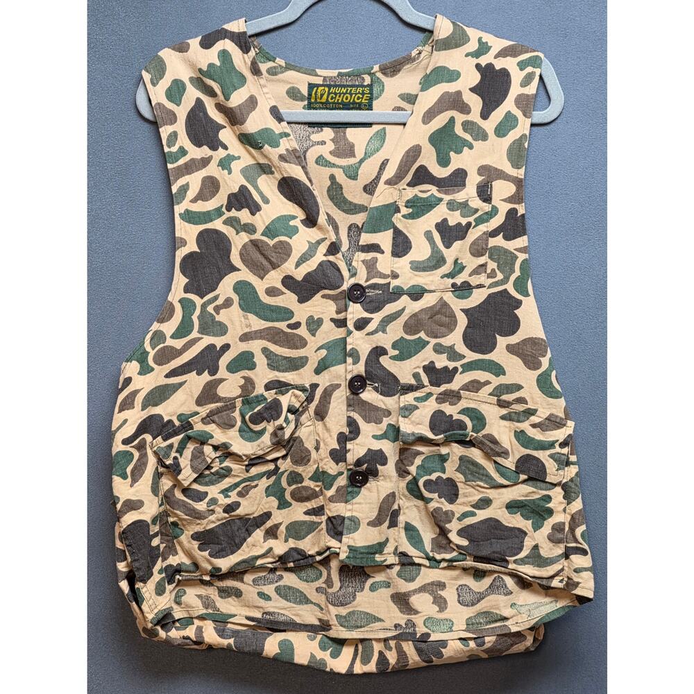 Vintage Hunters Choice Duck Camo Vest‎ Large Pockets Game Pouch Bag Lightweight